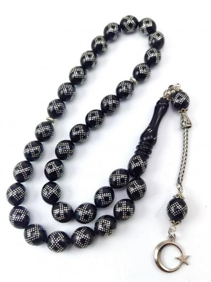 Gümüş Kakma Tesbih, Siyah Katalin Tesbih, Beyzi Gümüş Tesbih