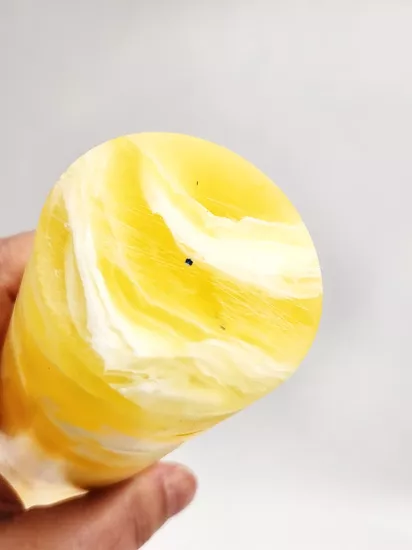 Obje Sarı Beyaz Hareli Boru Katalin